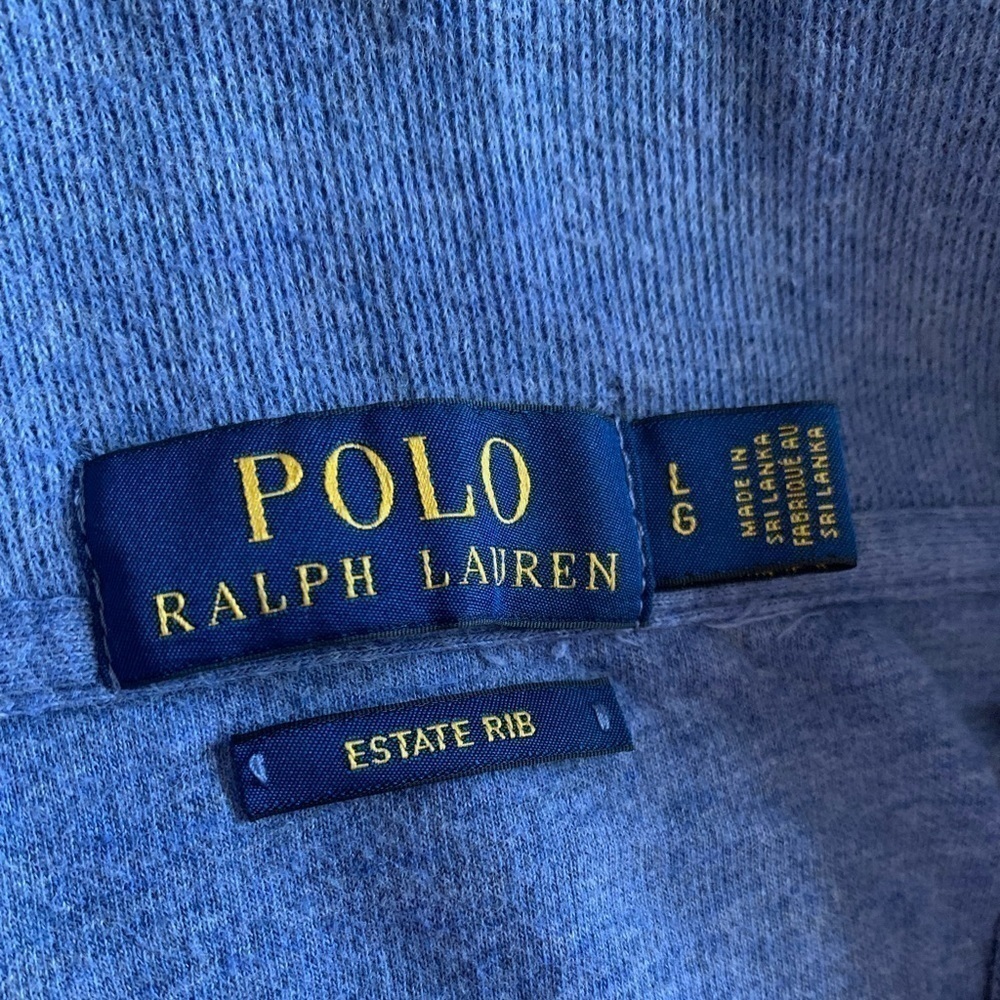 Polo pullover sweatshirt sweater blue zip up - Picture 6 of 11